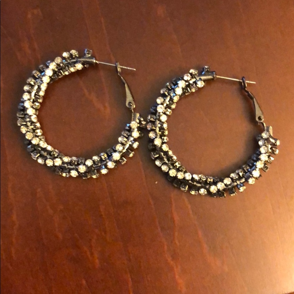 Rhinestone hoop earrings